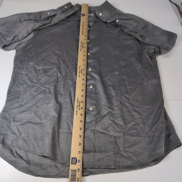 J. Lindeberg GrayButton Shirt Mens Size 17 43 Long Sleeve - Picture 2 of 7